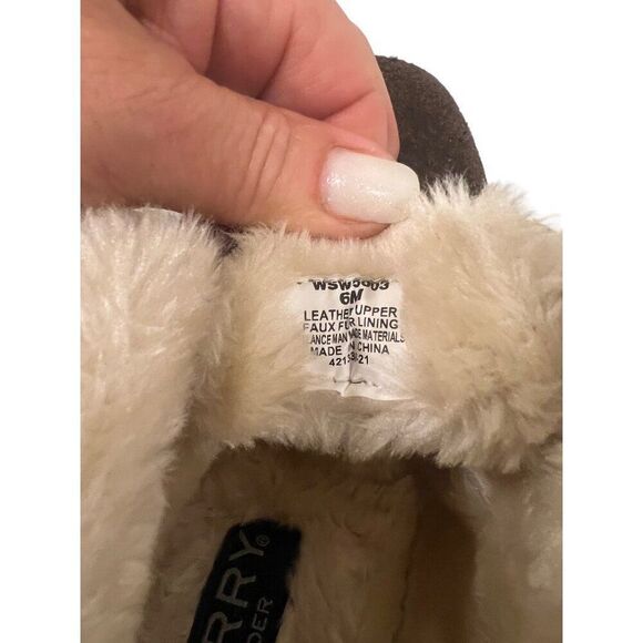 Sperry Elayna Slipper Suede Faux Fur Comfortable Rubber sole women's 6 - Picture 5 of 7